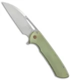 Ferrum Forge Les George Masterblaster Flipper Knife Slab Green Ti (3.6" SW)