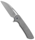 Ferrum Forge Les George Masterblaster Flipper Knife Slab Gray Ti (3.6" SW)