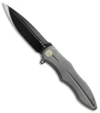 We Knife Co. 613E Frame Lock Knife Gray Titanium (4.25" Black)