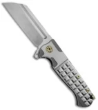 Andre de Villiers Classic Butcher Flipper Knife Knurled/Gold HW (4" Satin) AdV