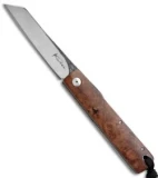 Kansei Matsuno Custom F011 Medium Friction Folder Knife Burl Wood (3" Satin)