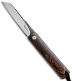 Kansei Matsuno Custom F011 Medium Friction Folder Knife Dark Wood (3" Satin)