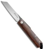 Kansei Matsuno Custom F011 Small Friction Folder Knife Dark Wood (2.625" Satin)