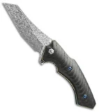 Allen Elishewitz Custom Black Dolphin Knife C300 CF (3.75" Damascus)