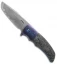O'Hare Knives Rogue Flipper Knife Marble CF/Mokuti (3.375" XHP San Mai)