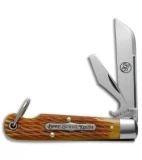 GEC #15 Tidioute Beer Scout Knife Club  3.5" Golden Ale Jigged Bone 153216CL