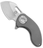 Curtiss Knives Custom Nano Flipper Knife Titanium (2" CPM-154 Stonewash)