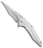 Brous Blades Tyrant Liner Lock Flipper Knife Silver (4" Satin)