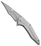 Brous Blades Tyrant Liner Lock Flipper Knife Silver (4" Stonewash)