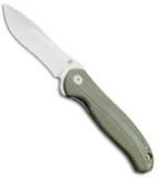 Kizer Vanguard Cucchiara Bad Dog Flipper Knife Green G-10 (3" Stonewash) V3463A2