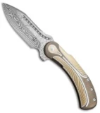 Begg Steelcraft Field Marshall Knife Gold/Bronze (4" Thor Damasteel)