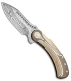 Begg Steelcraft Field Marshall Knife Gold/Bronze (4" Draupner Damasteel)