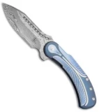 Begg Steelcraft Field Marshall Knife Blue/Silver (4" Thor Damasteel)