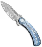Begg Steelcraft Field Marshall Knife Blue/Silver (4" Grosserosen Damasteel)