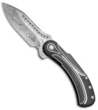 Begg Steelcraft Field Marshall Knife Black/Silver Ti (4" Thor Damasteel)
