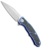 Maxace Halictus Frame Lock Knife Blue Ti/CF (3.75" Stonewash)