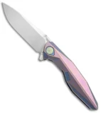 Rike Knife 1508S Integral Framelock Flipper Purple/Blue Ti (3.25" Bead Blast)