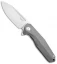 Rike Knife 1504B Framelock Flipper Knife Dark Gray Ti (3.75" Bead Blast)