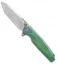 Rike Knife Thor2 Integral Framelock Flipper Green Titanium (3.75" Bead Blast)