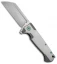 Andre de Villiers Classic Butcher Flipper Knife Satin/Green Ti (4" Satin) AdV
