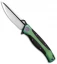 WE Knife Co. 606CFB Frame Lock Knife CF/Green Ti (3.5" Two-Tone)
