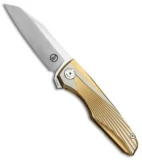 Maxace Knives Cicada Frame Lock Knife Gold Ti (3.75" Satin)