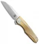 Maxace Knives Cicada Frame Lock Knife Gold Ti (3.75" Satin)