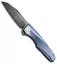 Maxace Knives Cicada Frame Lock Knife Blue Ti (3.75" Black SW)