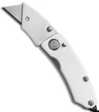 SuperKnife Mini Ultimate Utility Liner Lock Knife Silver Aluminum (1.25" Satin)