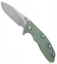 Hinderer Knives XM-18 3.5 Slicer Knife Translucent Green  G-10 Blue Ti (SW)