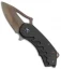 Glenn Waters Custom Kiba II Flipper Knife CF/Flamed Ti (2.5" Heat Colored)