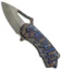 Glenn Waters Custom Kiba II Flipper Knife Flamed Ti (2.5" Stonewash/Flamed)