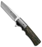 Jason Clark Tanto Frame Lock Flipper Knife Zirc/Shade Tree Micarta (3.7" Satin)