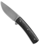 Brad Zinker Custom FR Liner Lock Flipper Knife Marbled Carbon Fiber (2.8" BB/SW)