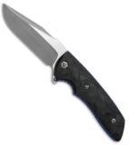Allen Elishewitz Custom M2 Flipper Knife Black Pearl CF (3.75" S90V Core)