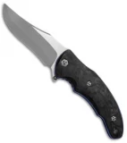 Allen Elishewitz Custom Silver Fox Knife Black Pearl CF (3.75" S90V Core)