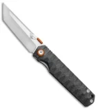 Stedemon Shy IV Standard Tanto Folding Knife Concave Carbon Fiber (3.8" Satin)