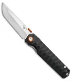 Stedemon Shy IV Traditional Tanto Folding Knife Concave Black G10 (3.8" Satin)