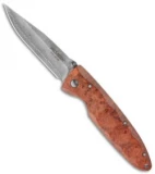 Mcusta MC-1 Liner Lock Knife Quincewood (3.125" Damascus) MC-16D