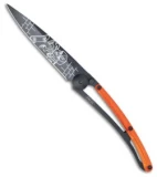 Deejo 37g Skate Tattoo Ultra-Light Frame Lock Knife Orange (3.75 Black)