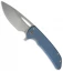 Ferrum Forge Archbishop Flipper Knife Plain Blue Ti (3.5" BB/SW)