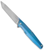 Rike Knife 1507T Tanto Kwaiken Flipper Blue Titanium (3.75" Stonewash)