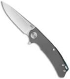 Stedemon Knife Co. ZKC Flipper Knife Gray Bead Blast Ti (3.5" Stonewash) B-01