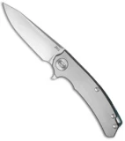 Stedemon Knife Co. ZKC Flipper Knife Gray Brushed Ti (3.5" Stonewash) B-01