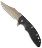 Hinderer Knives XM-18 3.5 Bowie Flipper Knife Black G-10 (FDE Brown)