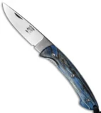 Citadel Kampot EDC Liner Lock Knife Blue Beech Wood (3.0" Satin) KC4033