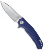 Stedemon Knife Co. ZKC Flipper Knife Blue G-10 (4" Satin) D-01