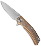 Stedemon Knife Co. ZKC Flipper Knife Bronze Milled (3.5" Stonewash) B-01