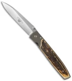 Bob Terzuola Custom Talon Liner Lock Knife Stag (3.5" Polish)