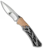 Dew Hara Custom Shi Liner Lock Knife Bronzed/CF (3.75" Mirror) Japan